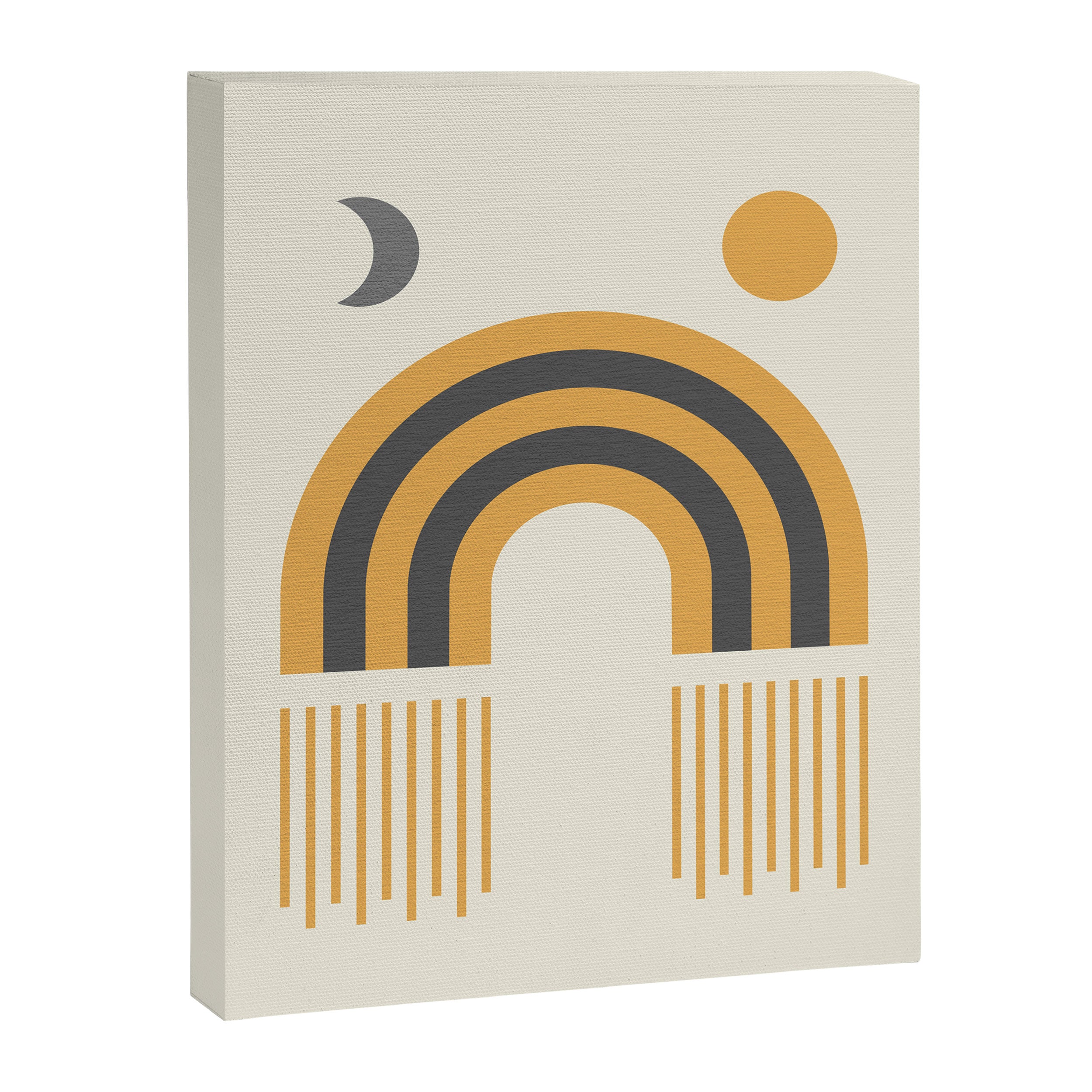 Sun and Moon Rainbow Midcentury style Canvas Print Gallery Image 6