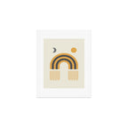 Sun and Moon Rainbow Midcentury style Art Print Gallery Image 1
