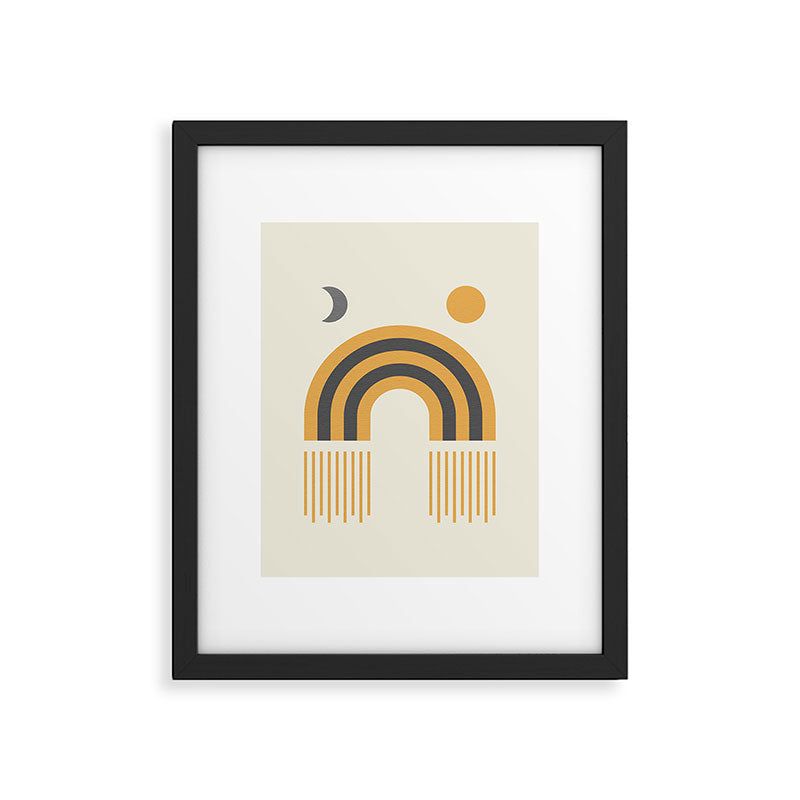 Sun and Moon Rainbow Midcentury style Framed Art Print Gallery Image 5
