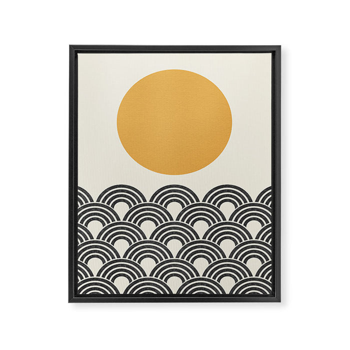 Sun and Wave - Oriental Pattern Framed Canvas Print Gallery Image 1