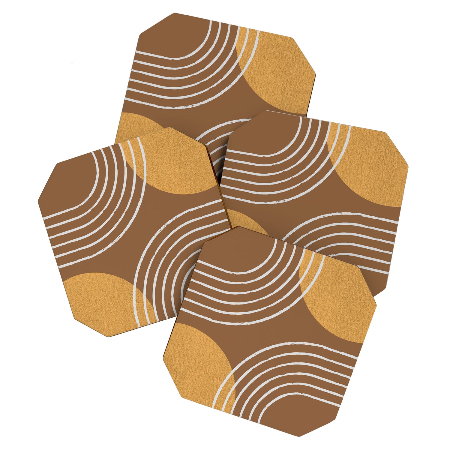 Sun Arch Double - Gold Brown Coaster Gallery Image 1