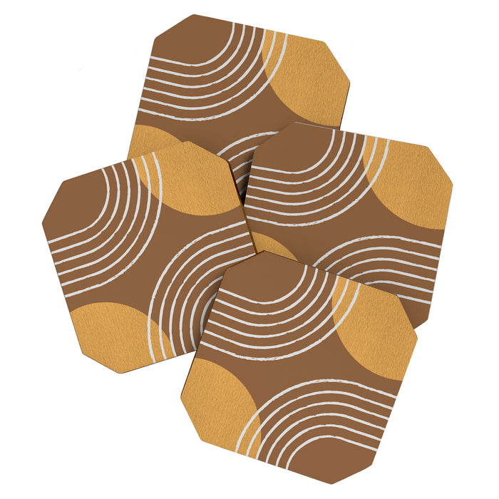 Sun Arch Double - Gold Brown Coaster Gallery Image 1