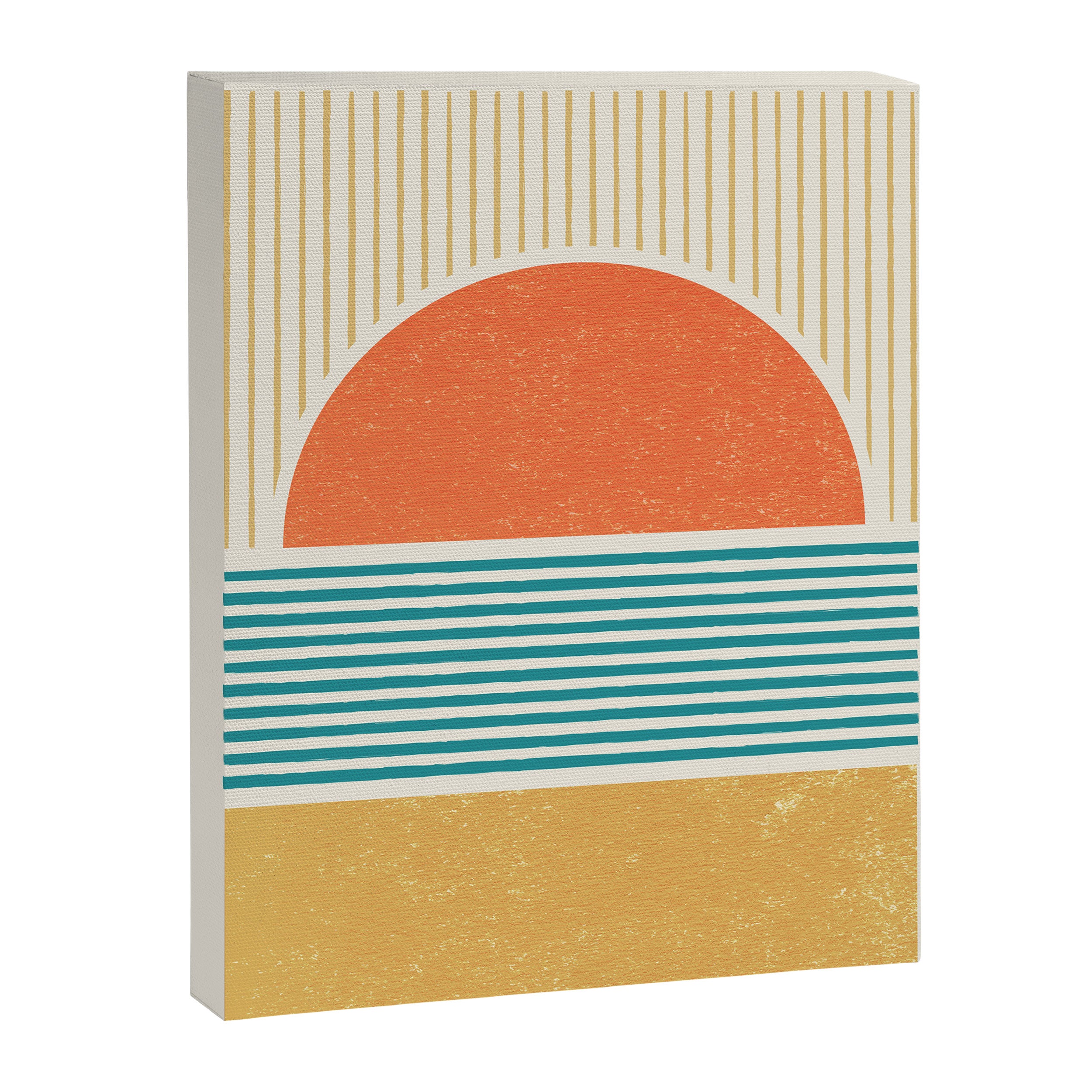 Sun Beach Stripes - Mid Century Modern Abstract Canvas Print Gallery Image 6