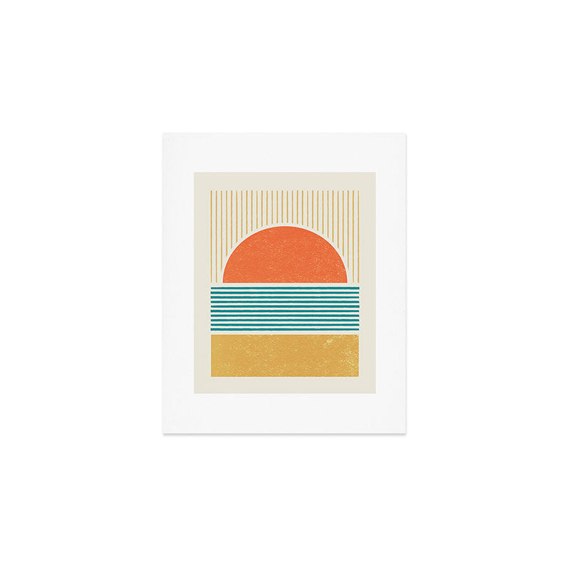 Sun Beach Stripes - Mid Century Modern Abstract Art Print Gallery Image 1
