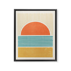 Sun Beach Stripes - Mid Century Modern Abstract Framed Canvas Print Gallery Image 6