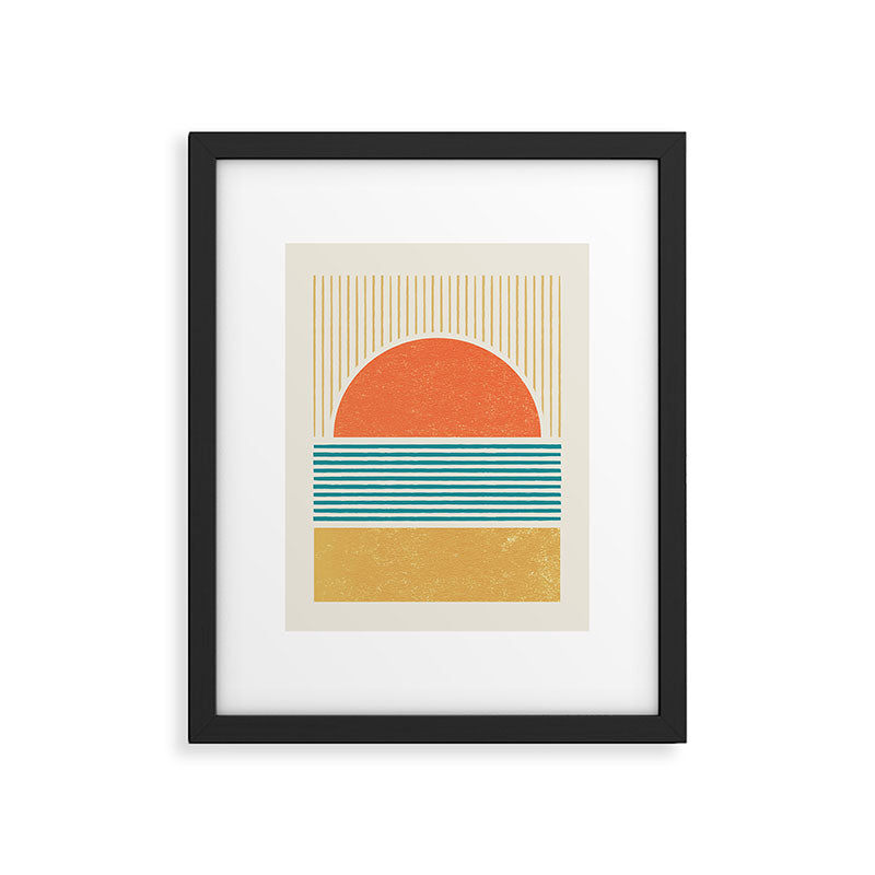 Sun Beach Stripes - Mid Century Modern Abstract Framed Art Print Gallery Image 5