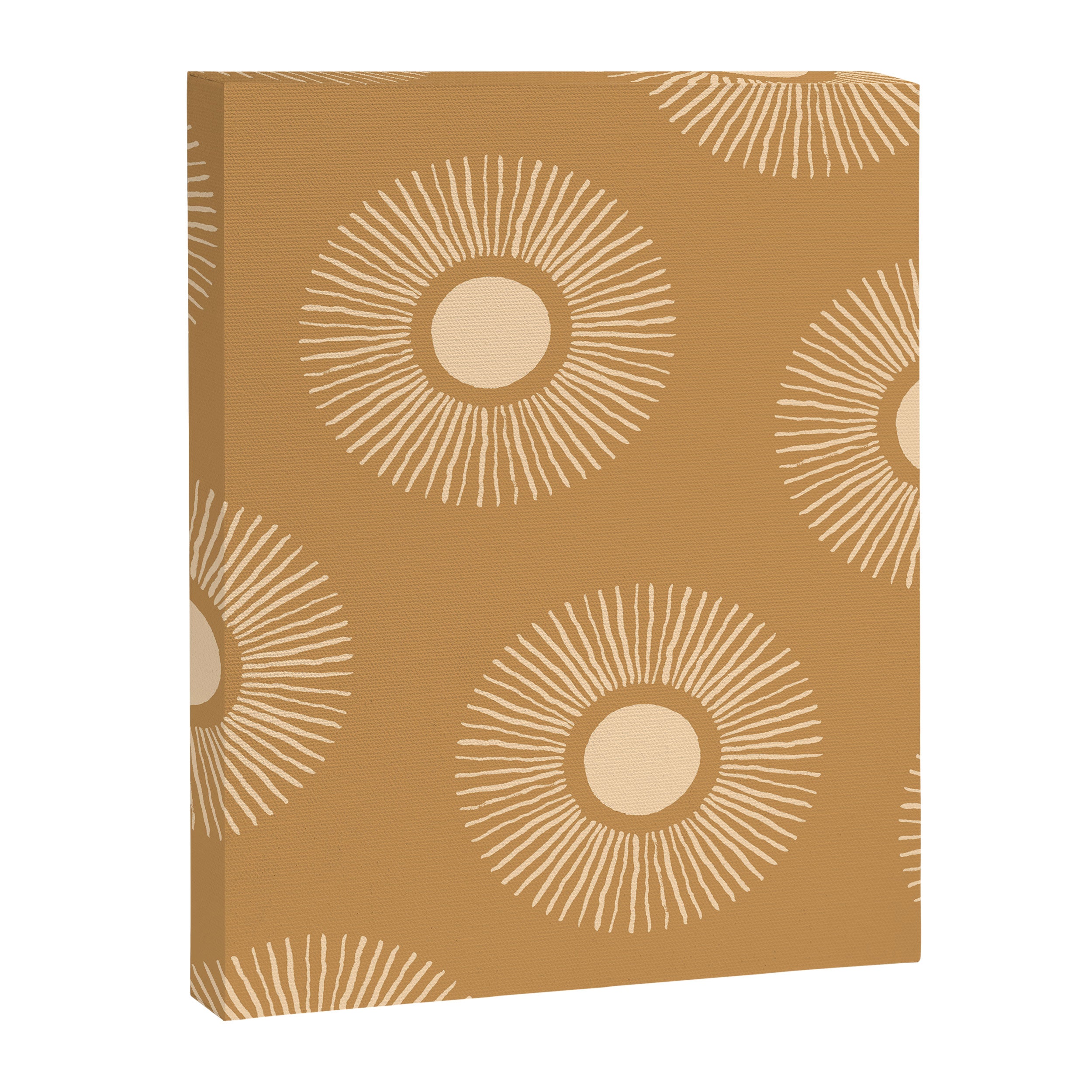 Sun Pattern - Amber Gold Canvas Print Gallery Image 6