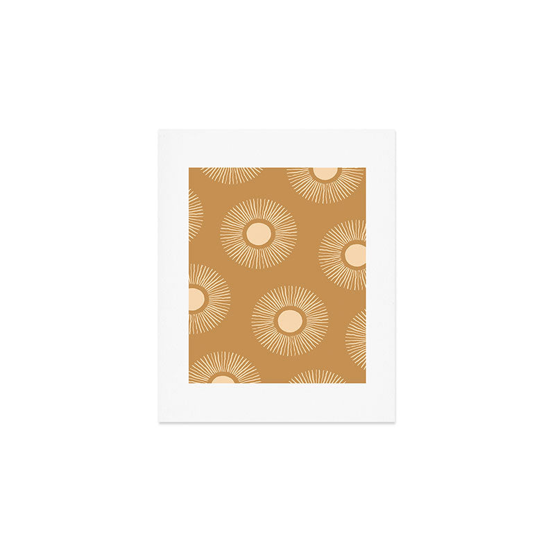 Sun Pattern - Amber Gold Art Print Gallery Image 1