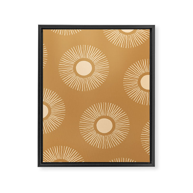 Sun Pattern - Amber Gold Framed Canvas Print Gallery Image 6