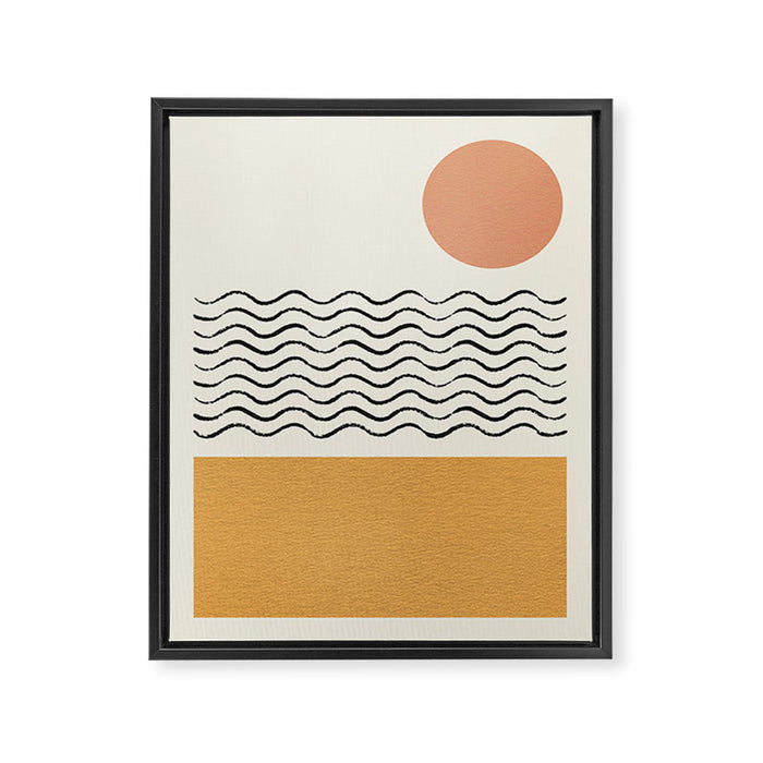 Sun Wave Beach - Abstract Framed Canvas Print Gallery Image 1