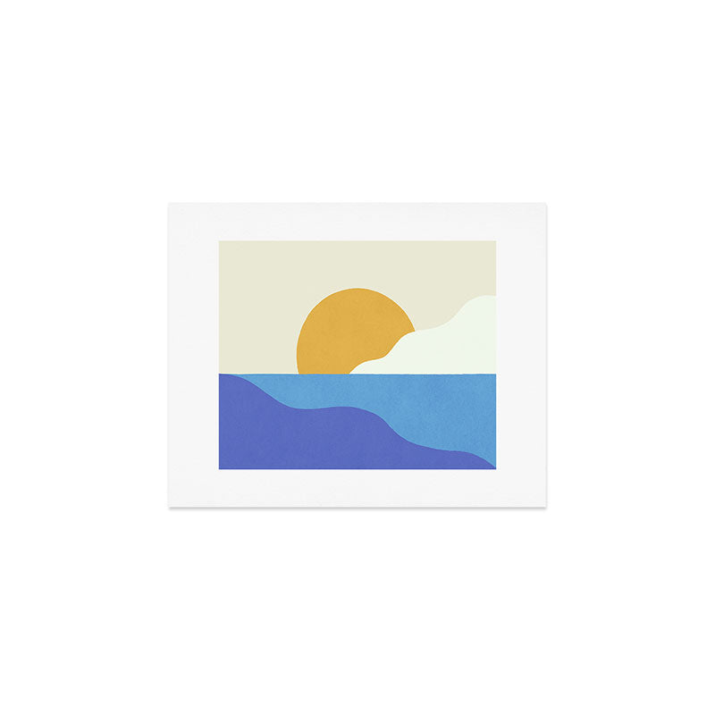 Sunny Island - Gold Blue Art Print Gallery Image 1