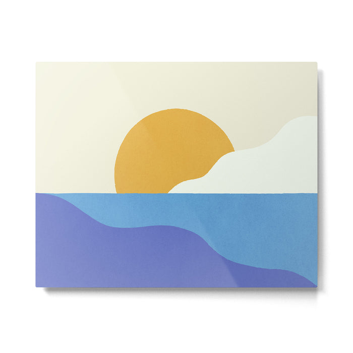 Sunny Island - Gold Blue Metal Print Gallery Image 1