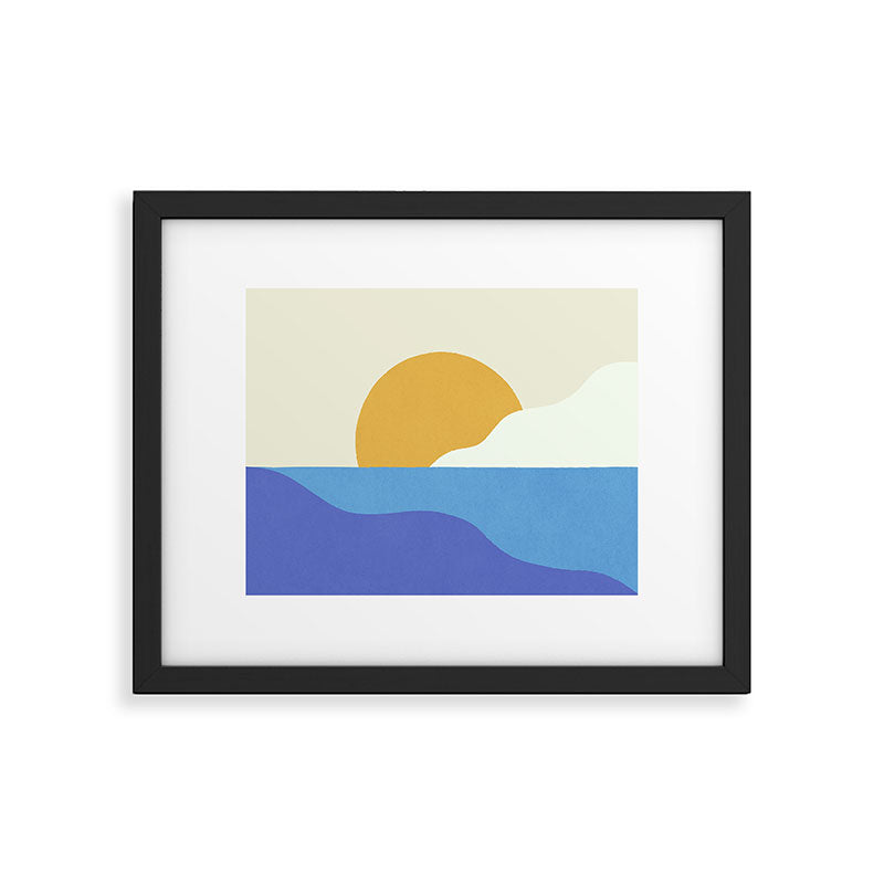 Sunny Island - Gold Blue Framed Art Print Gallery Image 5