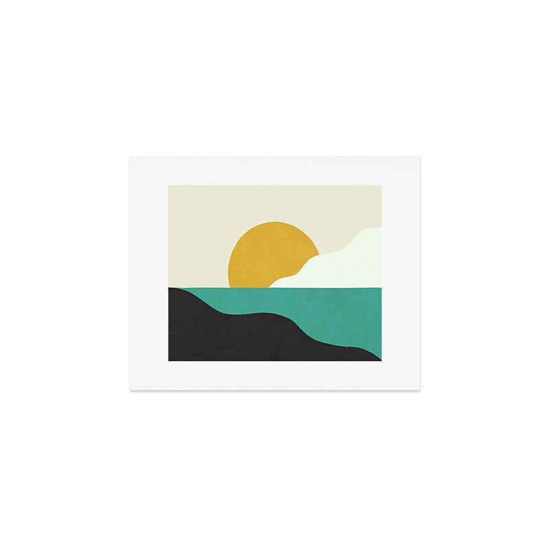 Sunny Island - Gold Green Art Print Gallery Image 1