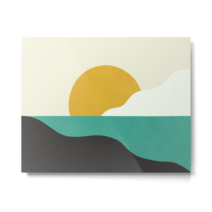 Sunny Island - Gold Green Metal Print Gallery Image 1
