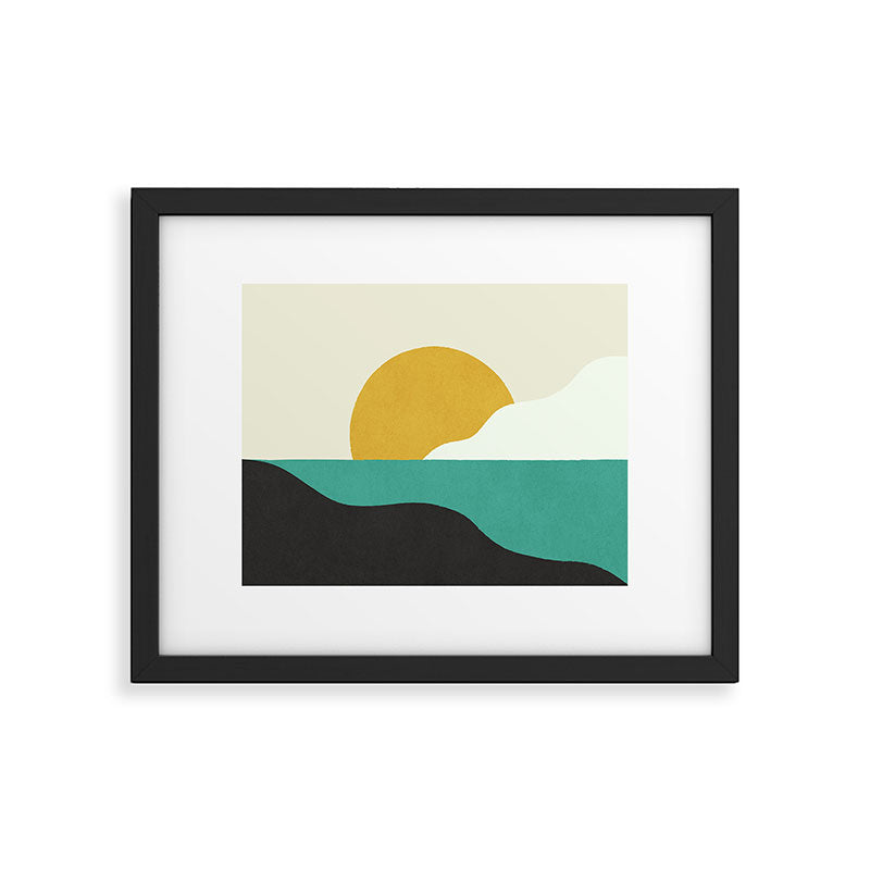 Sunny Island - Gold Green Framed Art Print Gallery Image 5