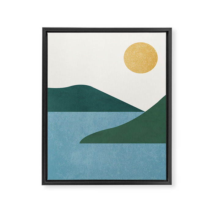 Sunny Lake - Abstract Landscape Framed Canvas Print Gallery Image 1