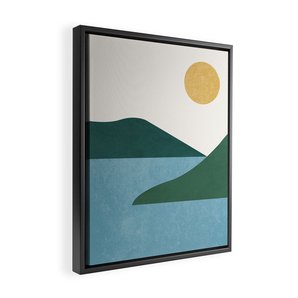 Sunny Lake - Abstract Landscape Framed Canvas Print Gallery Image 2