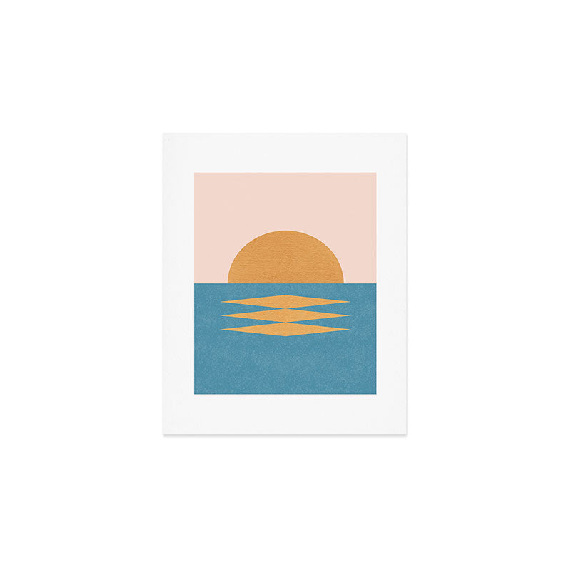 Sunrise Geometric - Midcentury Style Art Print Gallery Image 1