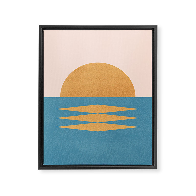 Sunrise Geometric - Midcentury Style Framed Canvas Print Gallery Image 6