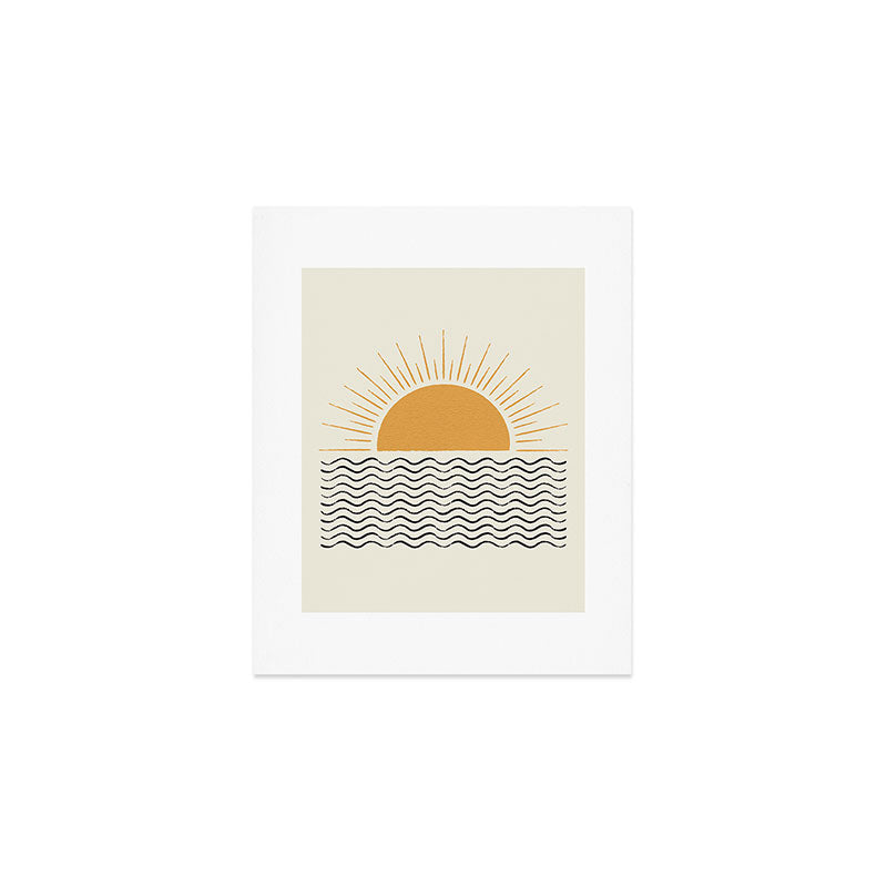 Sunrise Ocean -  Mid Century Modern Style Art Print Gallery Image 1
