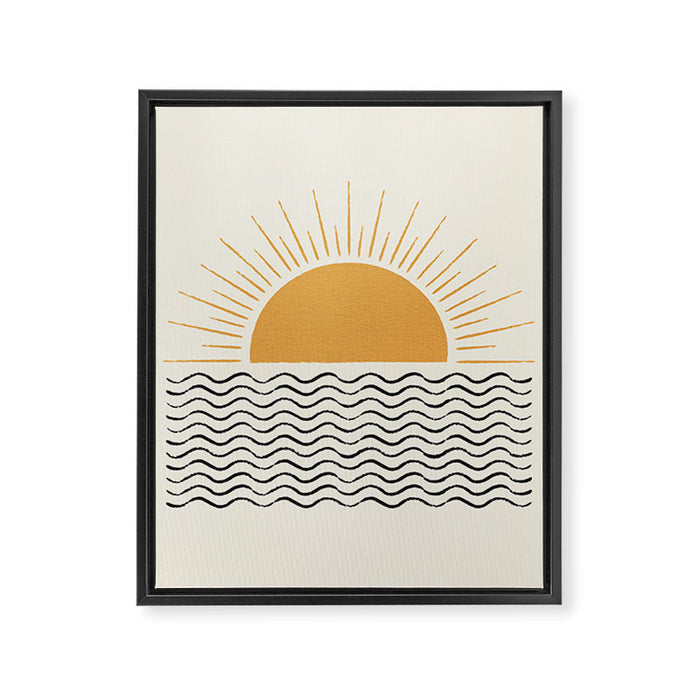 Sunrise Ocean -  Mid Century Modern Style Framed Canvas Print Gallery Image 1
