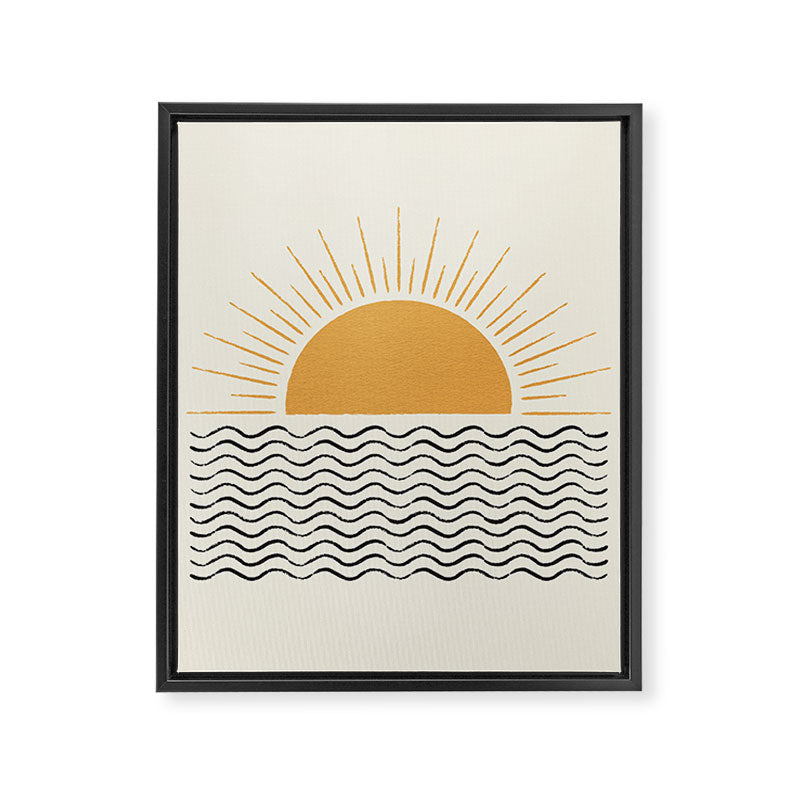 Sunrise Ocean -  Mid Century Modern Style Framed Canvas Print Gallery Image 8