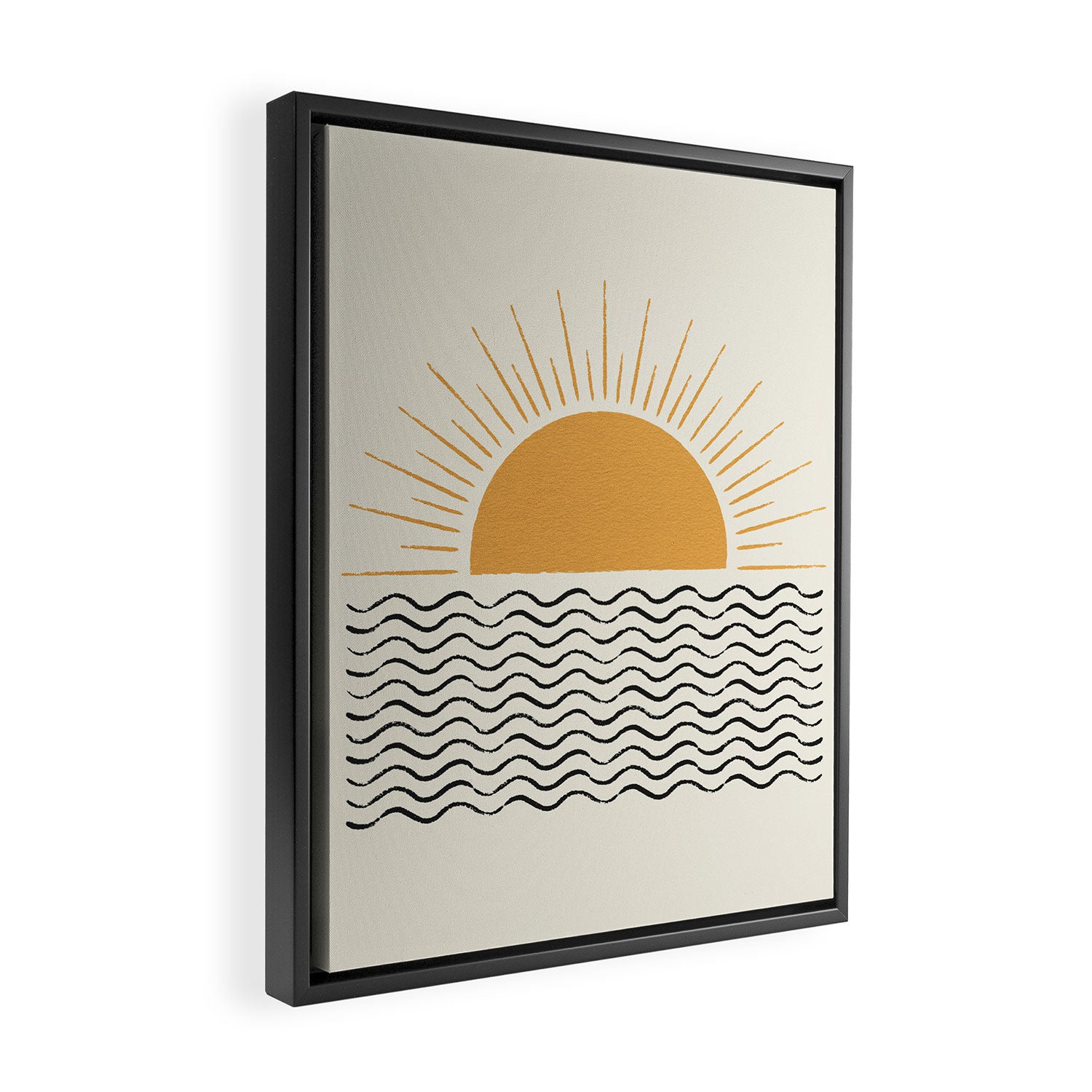 Sunrise Ocean -  Mid Century Modern Style Framed Canvas Print Gallery Image 2