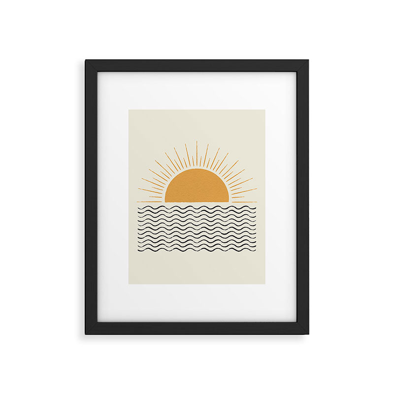 Sunrise Ocean -  Mid Century Modern Style Framed Art Print Gallery Image 4