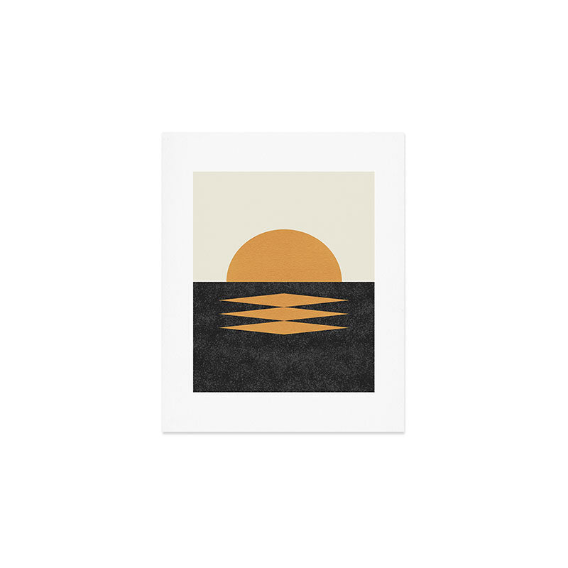 Sunset Geometric Midcentury style Art Print Gallery Image 1