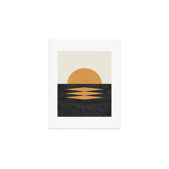 Sunset Geometric Midcentury style Art Print Gallery Image 1