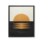 Sunset Geometric Midcentury style Framed Canvas Print Gallery Image 8