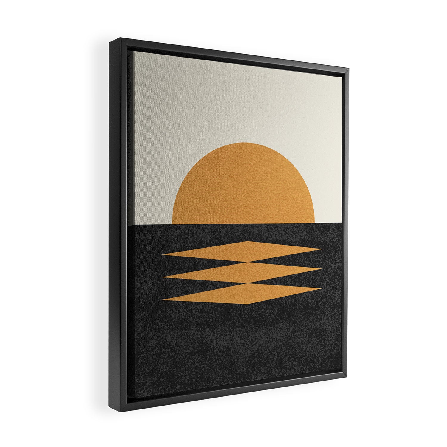 Sunset Geometric Midcentury style Framed Canvas Print Gallery Image 2