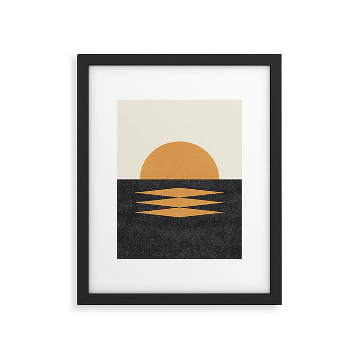 Sunset Geometric Midcentury style Framed Art Print Gallery Image 1