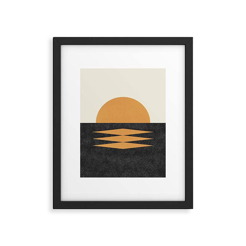 Sunset Geometric Midcentury style Framed Art Print Gallery Image 4