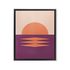 Sunset Geometric Pink Midcentury style Framed Canvas Print Gallery Image 6