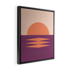 Sunset Geometric Pink Midcentury style Framed Canvas Print Gallery Image 2