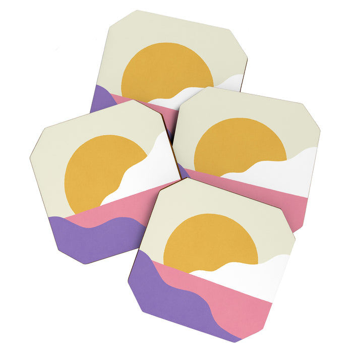 Sunset Island - Pink Coaster Gallery Image 1