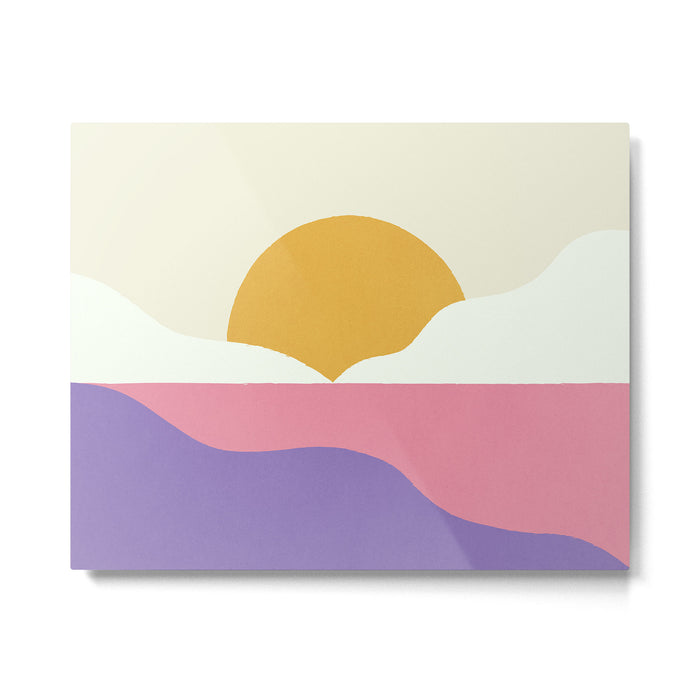 Sunset Island - Pink Metal Print Gallery Image 1