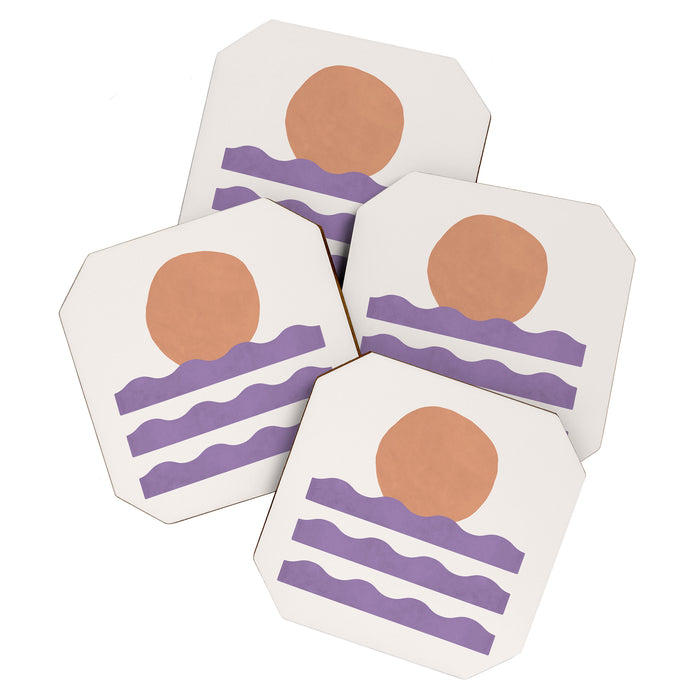 Sunset Wave - Abstract Painting Coaster Gallery Image 1