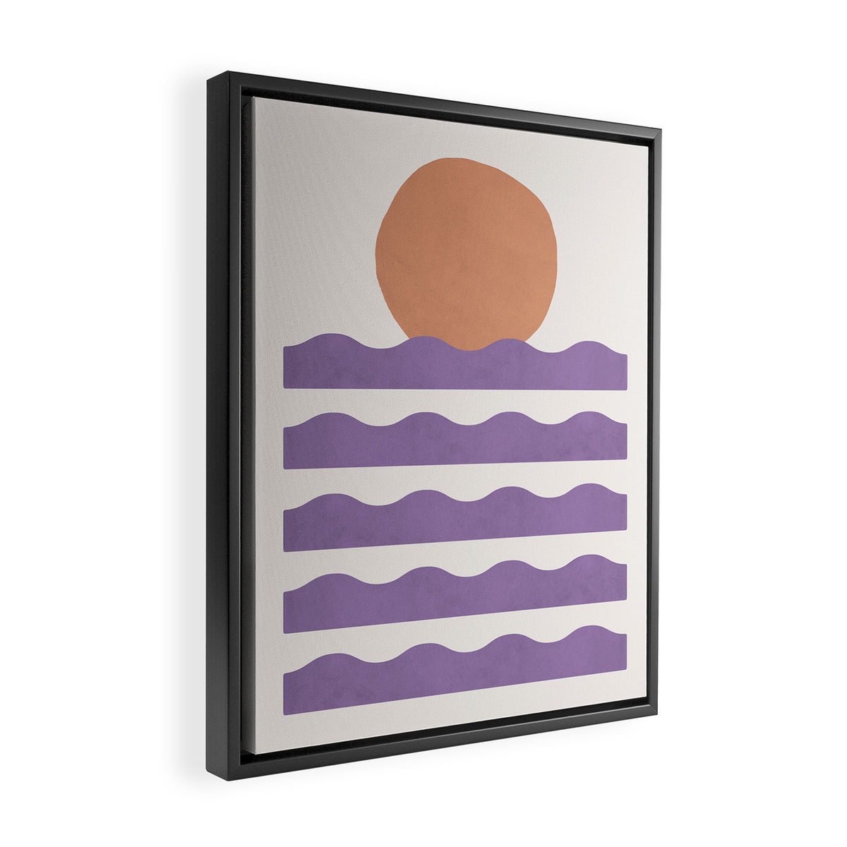 Sunset Wave - Abstract Painting Framed Canvas Print Gallery Image 2
