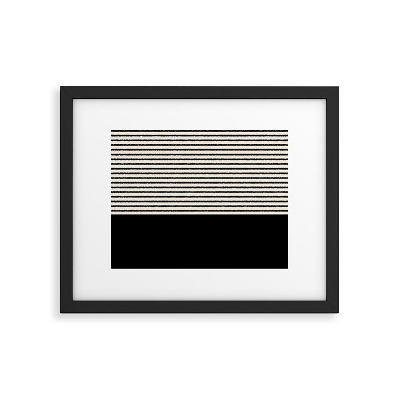 Texture - Black Stripes Blocks Framed Art Print Gallery Image 4