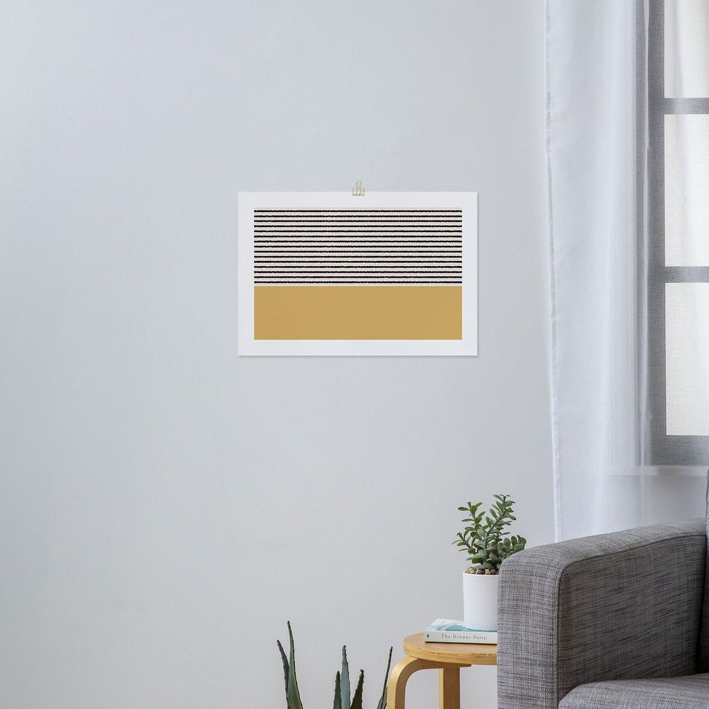 Texture - Black Stripes Gold Art Print Gallery Image 3