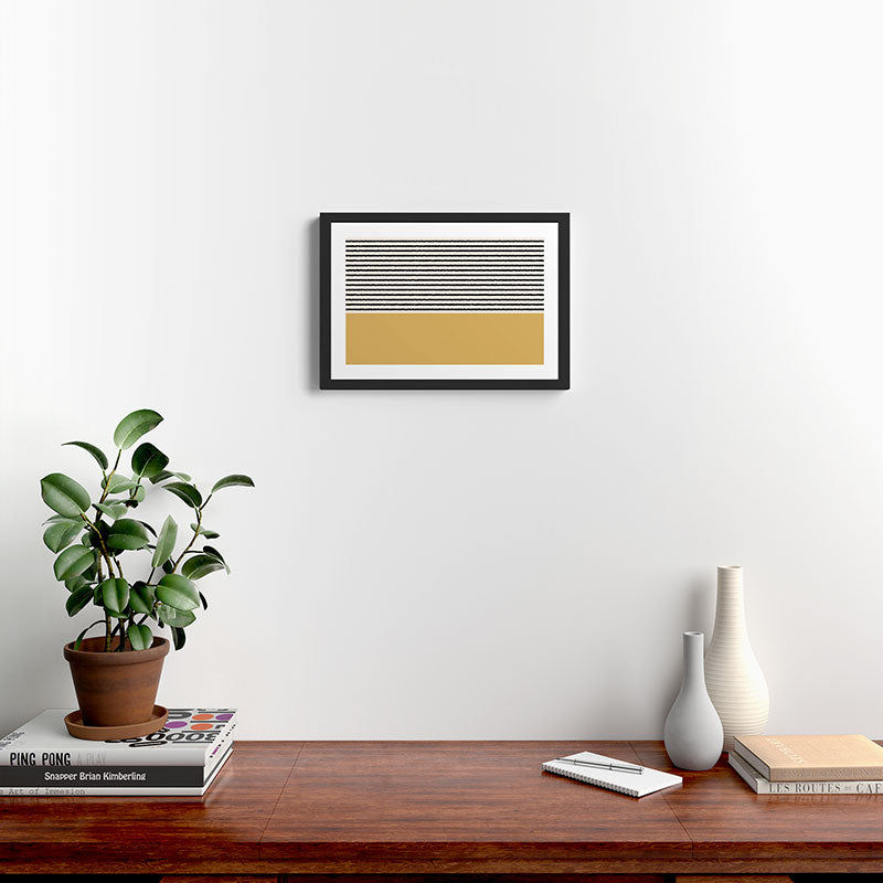 Texture - Black Stripes Gold Framed Art Print Gallery Image 2
