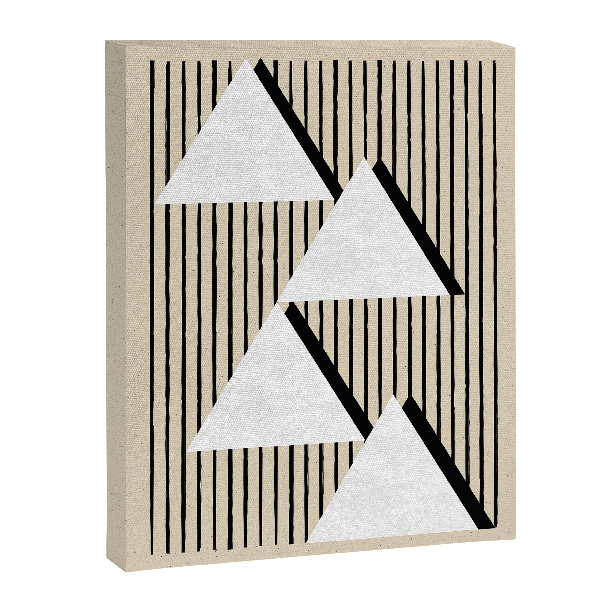 Triangle black and white Stripes Canvas Print Gallery Image 6