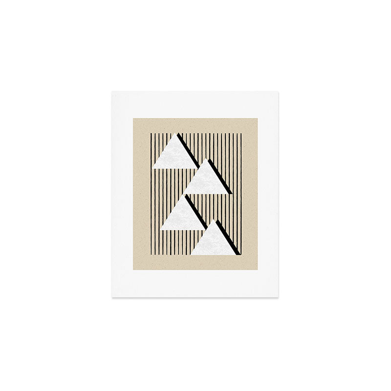 Triangle black and white Stripes Art Print Gallery Image 1
