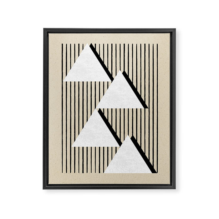 Triangle black and white Stripes Framed Canvas Print Gallery Image 1