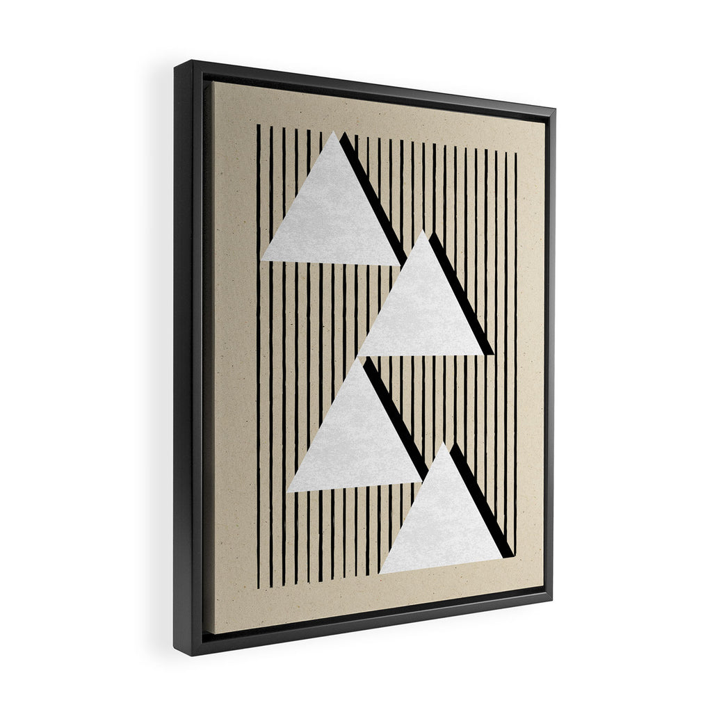 Triangle black and white Stripes Framed Canvas Print Gallery Image 2