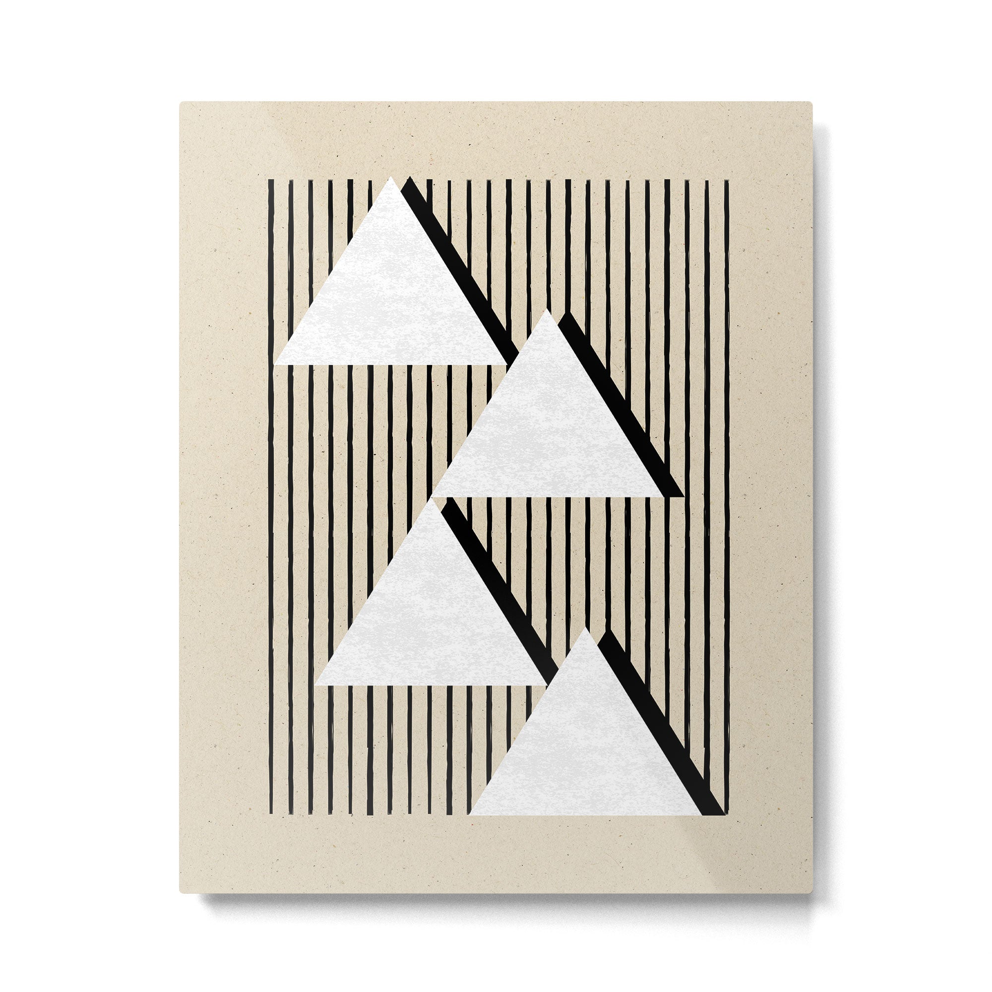 Triangle black and white Stripes Metal Print Gallery Image 4