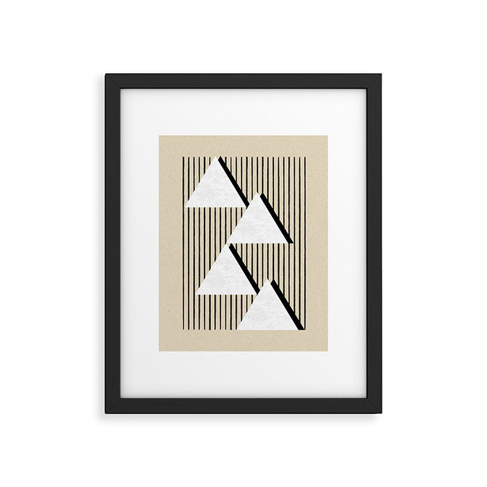 Triangle black and white Stripes Framed Art Print Gallery Image 1